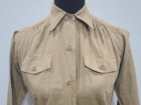 Khaki Women's Blouse (for WAC or Nurse) <br> (B-37" W-31.5")