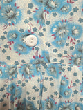 Soviet Blue Flower Print Dress <br> (B-39" W-37" H-48")