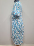 Soviet Blue Flower Print Dress <br> (B-39" W-37" H-48")