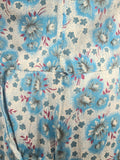 Soviet Blue Flower Print Dress <br> (B-39" W-37" H-48")