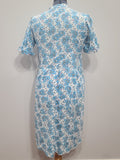 Soviet Blue Flower Print Dress <br> (B-39" W-37" H-48")