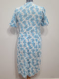 Soviet Blue Flower Print Dress <br> (b-39" W-37" H-48")