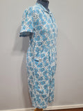 Soviet Blue Flower Print Dress <br> (B-39" W-37" H-48")