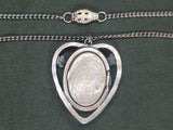 Army Sweetheart Heart Flower Locket Necklace