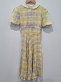 Pastel Plaid Lightweight Dress (AS-IS) <br> (B-32" W-26.5" H-36")