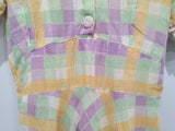 Pastel Plaid Lightweight Dress (AS-IS) <br> (B-32" W-26.5" H-36")