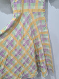 Pastel Plaid Lightweight Dress (AS-IS) <br> (B-32" W-26.5" H-36")