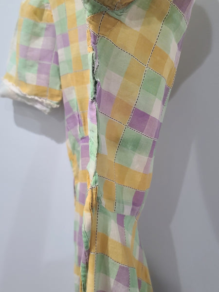 Pastel Plaid Lightweight Dress (AS-IS) <br> (B-32" W-26.5" H-36")