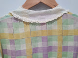 Pastel Plaid Lightweight Dress (AS-IS) <br> (B-32" W-26.5" H-36")