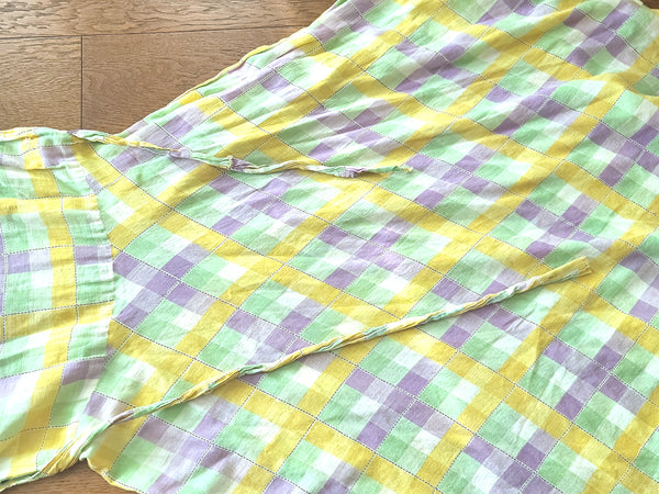 Pastel Plaid Lightweight Dress (AS-IS) <br> (B-32" W-26.5" H-36")