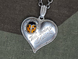 Ich bringe Glück Ladybug Heart Silver Necklace