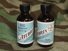 Reproduction Atebrin Anti-Malaria Medication Bottle