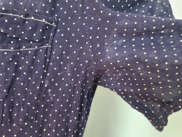 Navy Blue Polka Dot See-Through Dress <br> (B-36" W-28" H-35")