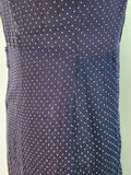 Navy Blue Polka Dot See-Through Dress <br> (B-36" W-28" H-35")