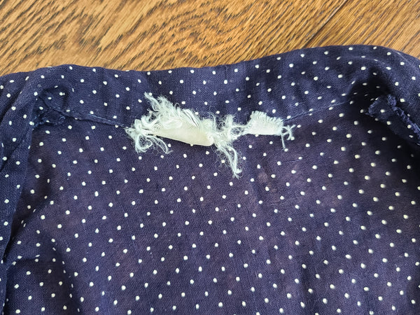 Navy Blue Polka Dot See-Through Dress <br> (B-36" W-28" H-35")