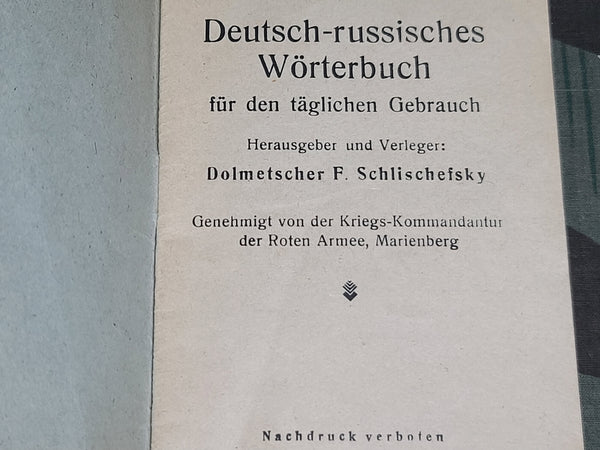 Deutsch-Russisch 1945 Red Army Word Book
