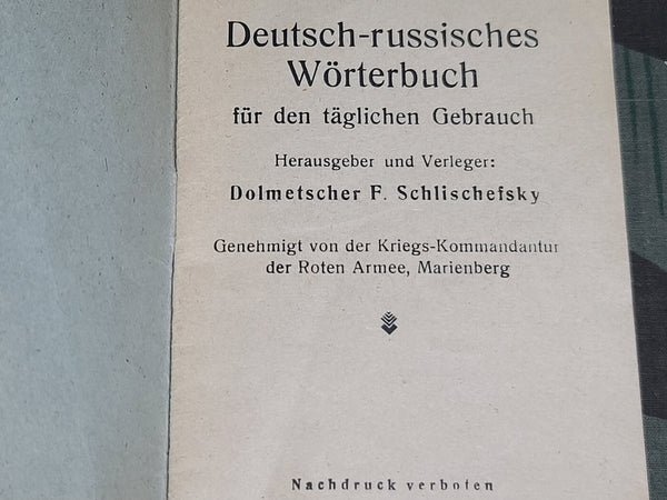 Deutsch-Russisch Post War Red Army Word Book