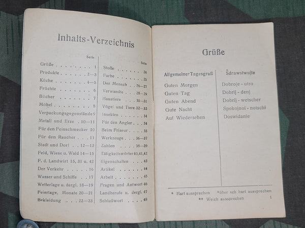 Deutsch-Russisch 1945 Red Army Word Book