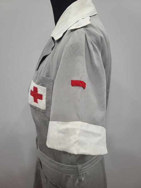 American Red Cross Gray Lady Short Sleeve Uniform Dress & Hat <br> (B-44" W-34" H-43")