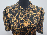 1930s Silk Print Dress <br> (B-43" W-35" H-44")