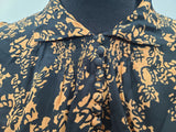 1930s Silk Print Dress <br> (B-43" W-35" H-44")