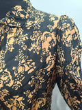 1930s Silk Print Dress <br> (B-43" W-35" H-44")