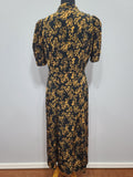 1930s Silk Print Dress <br> (B-43" W-35" H-44")
