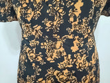 1930s Silk Print Dress <br> (B-43" W-35" H-44")