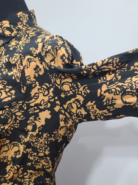 1930s Silk Print Dress <br> (B-43" W-35" H-44")