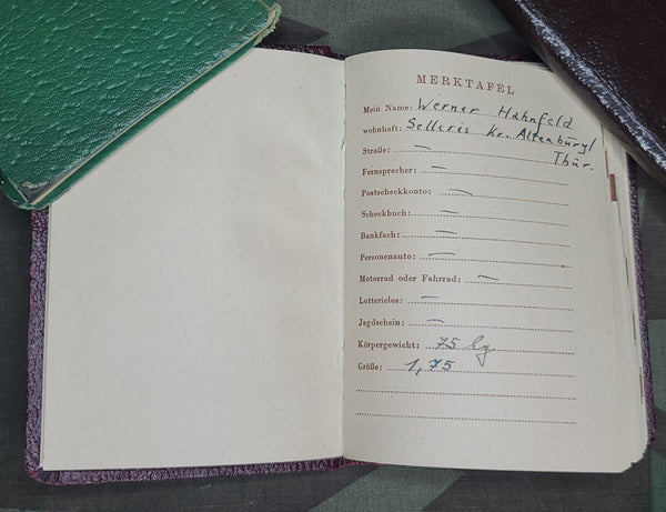 Lot of Pocket Calendar Books 1943-45 & Photo from Großdeutschland Soldier