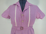 Purple/Pink Print Dress and Belt <br> (B-44" W-38" H-43")