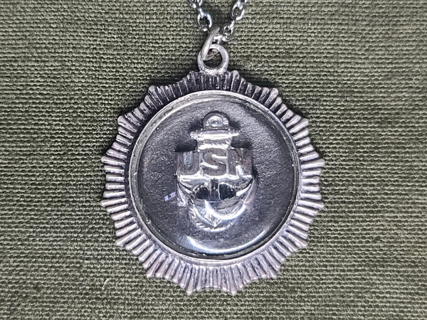 Navy Sterling Sweetheart Necklace