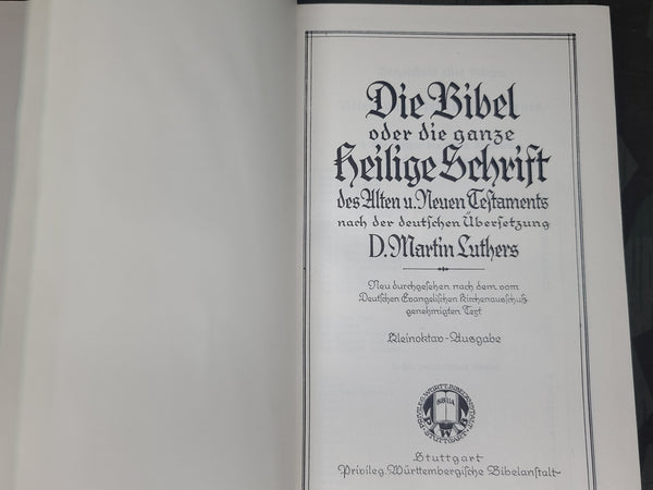 Heilige Schrift Bible 1933 with 1935 Wedding Paper