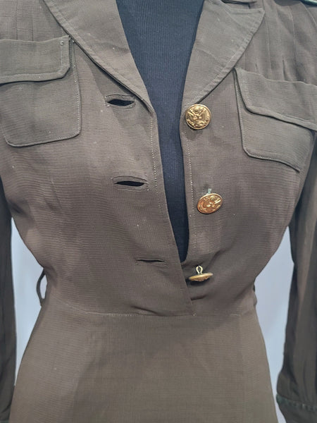 Army Nurse OD Off Duty Dress <br> (B-36" W-26" H-36")