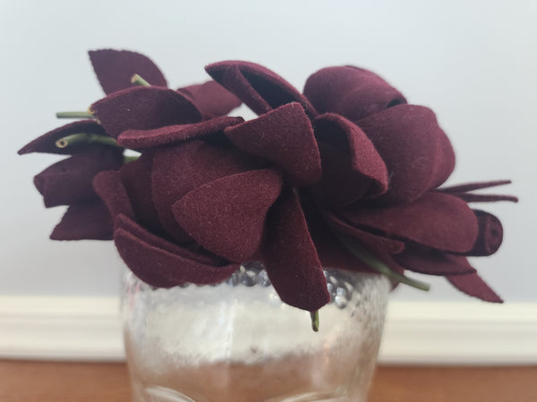 Burgundy Felt Flower Hat