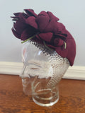 Burgundy Felt Flower Hat