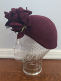 Burgundy Felt Flower Hat