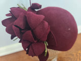 Burgundy Felt Flower Hat