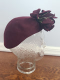 Burgundy Felt Flower Hat