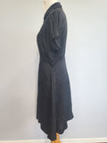 German Black Polka Dot Artificial Silk Dress <br> (B-41" W-32" H-41")