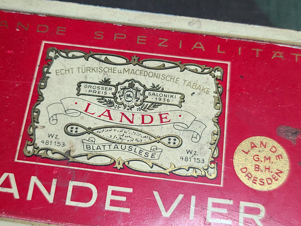 Lande Vier 50 Cigarette Tin 1936