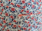 German Red and Blue Flower Print Apron