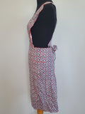 German Red and Blue Flower Print Apron