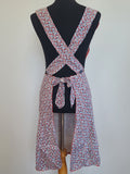 German Red and Blue Flower Print Apron