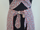 German Red and Blue Flower Print Apron