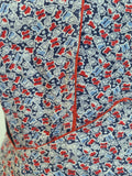 German Red and Blue Flower Print Apron