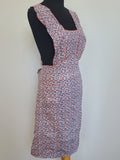 German Red and Blue Flower Print Apron
