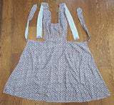 German Red and Blue Flower Print Apron