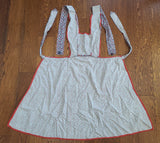 German Red and Blue Flower Print Apron