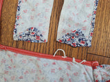 German Red and Blue Flower Print Apron